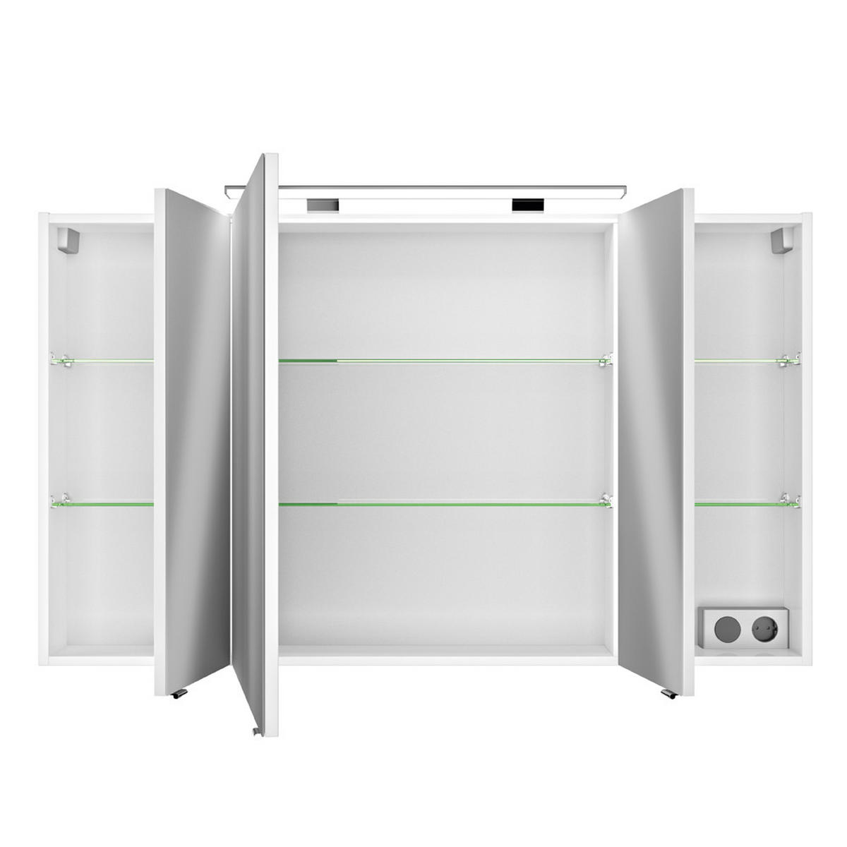 SPIEGELSCHRANK Fes-66 - Weiß, Holzwerkstoff (140/71/17cm) - Lomado