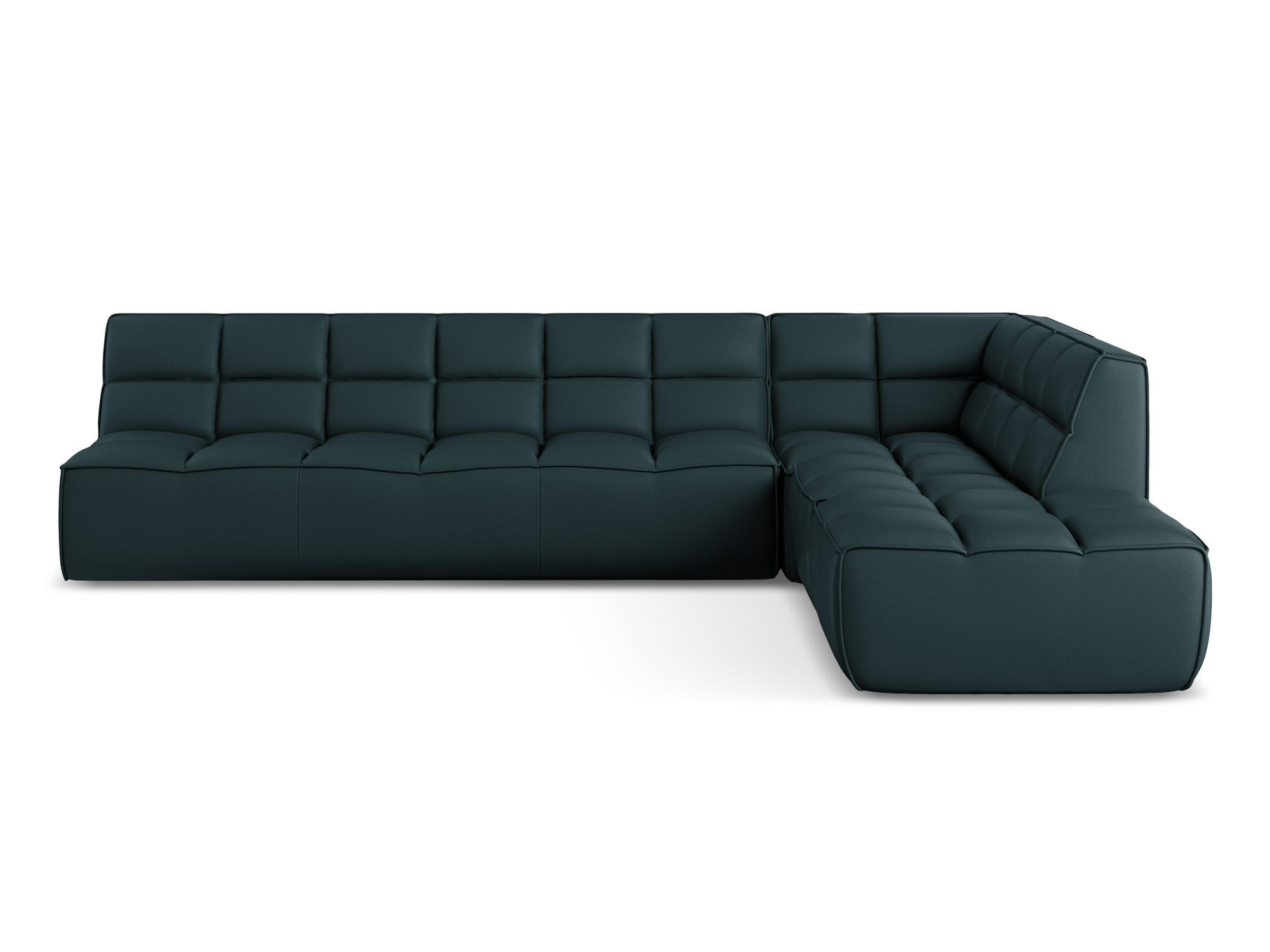 ECKSOFA Beidseitig Kunstleder Blau - Blau/Petrol, Leder/Kunststoff (308/258cm) - Makamii