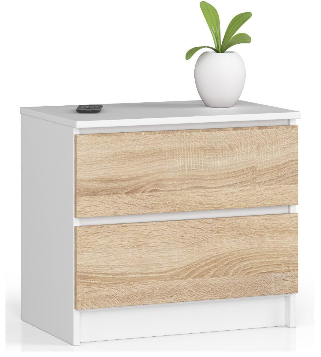 RAUMHIRSCH FURNITURE KOMODA bílá, dub Sonoma 55/60/40