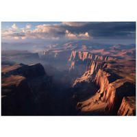 FOTOTAPETE Gebirge Landschaft Blau 250x175 cm - Multicolor, Papier (250/175cm) - Wallarena