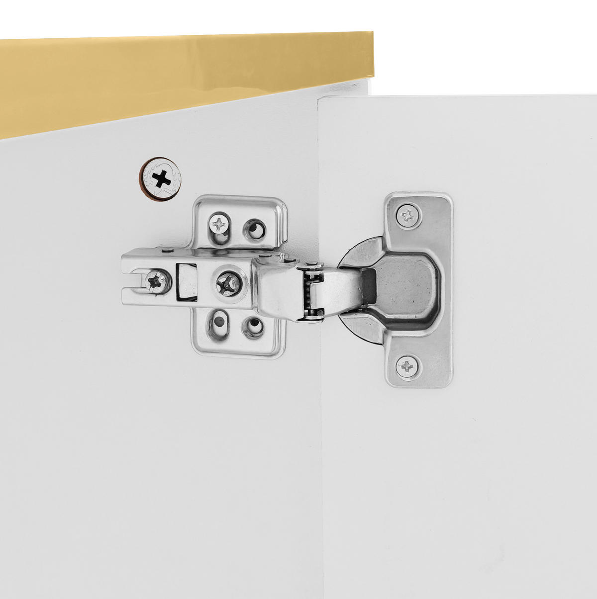 LOWBOARD 170/37/45 cm Weiß und Gold aus Holzwerkstoff mit 2 Schubladen und Schnitzmuster - Weiß, Holzwerkstoff (37/45/170cm) - OKMYHOME