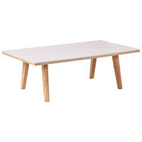 COUCHTISCH Weißer Marmor Walker - Hellbraun/Braun, Holz (120/70/40cm) - Beliani