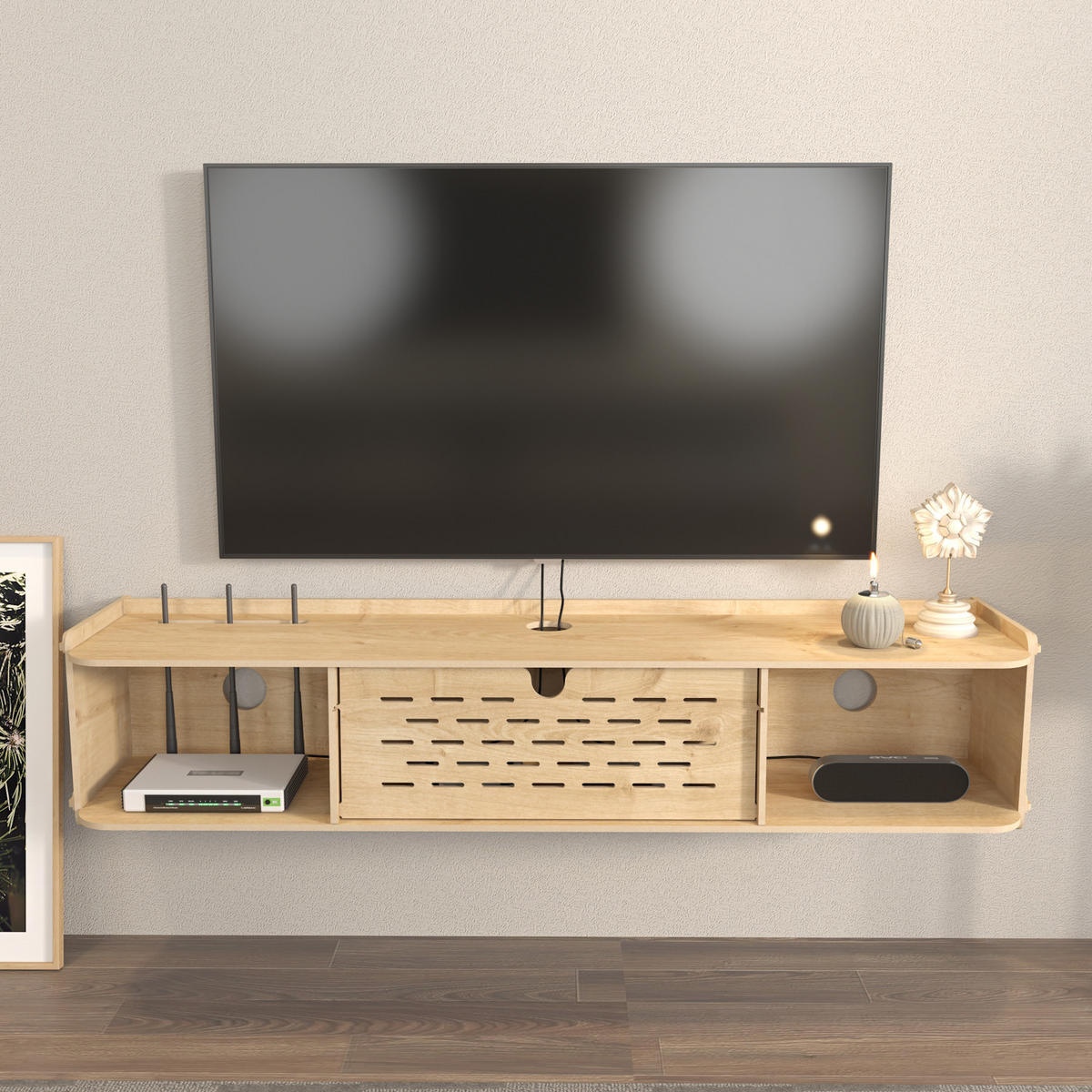 TV-ELEMENT Sima - Eichefarben, Holzwerkstoff (116.5/19.5/22cm) - Decorotika