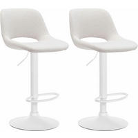 BARHOCKER 2er Set Stoff creme - Creme/Weiß, Textil/Metall (42/86/46cm) - CLP
