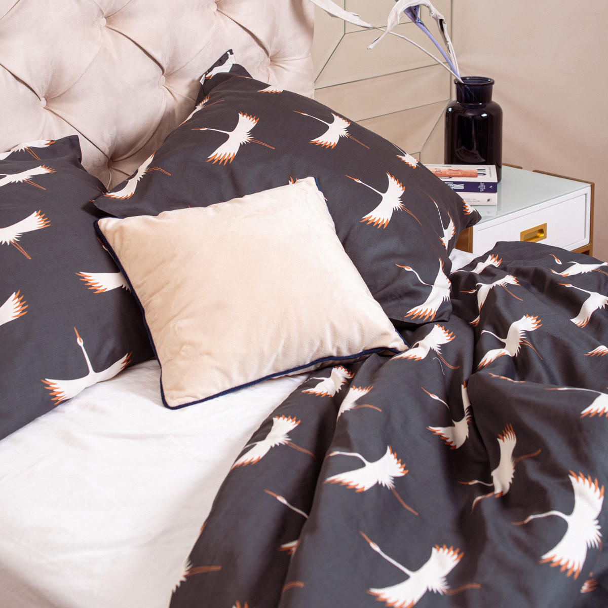 BETTWÄSCHE Devika graphit 220/200 cm - Graphitfarben, Textil (220/200cm) - Homla