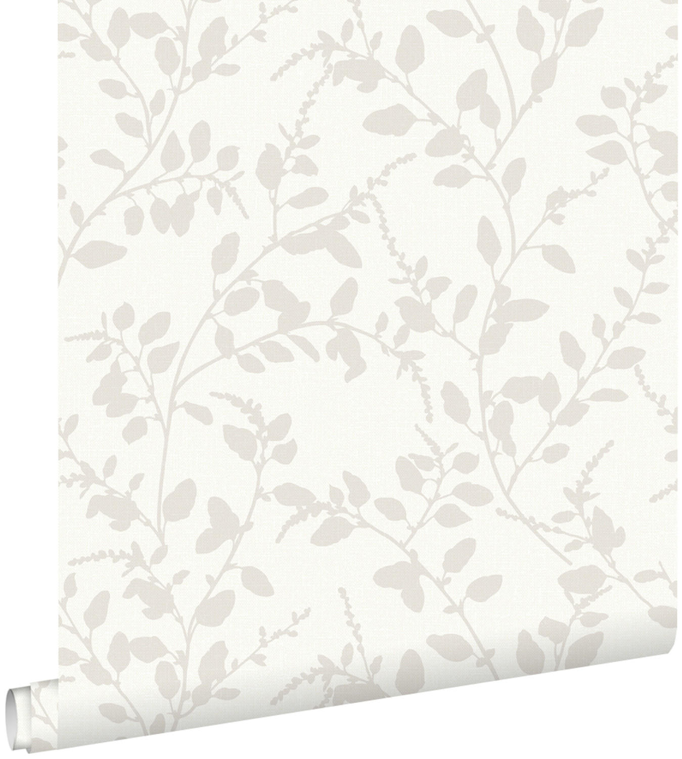 TAPETE Blattmuster 53 cm x 10.05 m - Weiß, Papier (53/1000cm) - ESTAhome