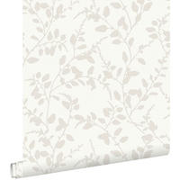 TAPETE Blattmuster 53 cm x 10.05 m - Weiß, Papier (53/1000cm) - ESTAhome