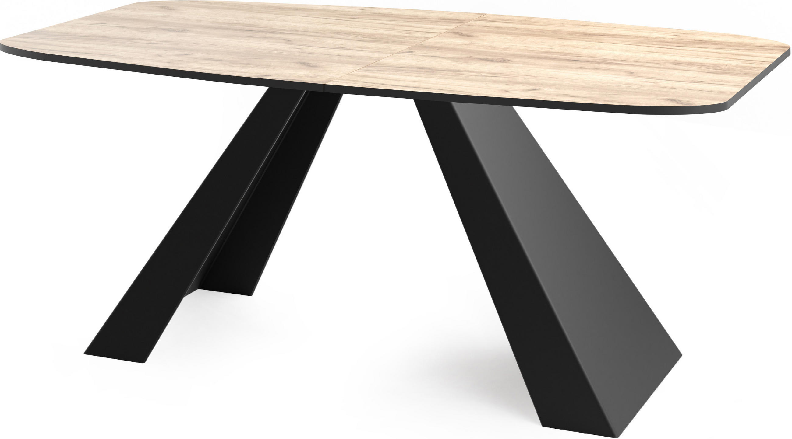 ESSTISCH Monte rechteckig ausziehbar, Craft Eiche 160-200/80/76 cm - Eiche Wotan/Schwarz, Holzwerkstoff/Metall (160/80/76cm) - WFL GROUP