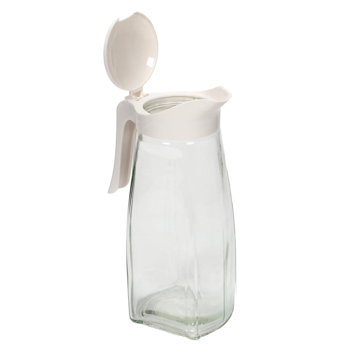 GLASKRUG mit Deckel Weiß 1,5 l 15/9/26 cm - Weiß, Glas (1.5L) - Excellent Houseware