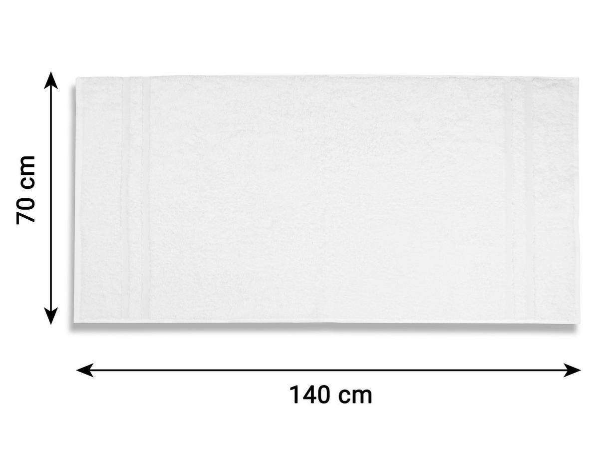 DUSCHTÜCHER, 5er-Set, 140x70 cm, 100% Baumwolle, Weiß - Weiß, Textil (70/140cm) - Zollner