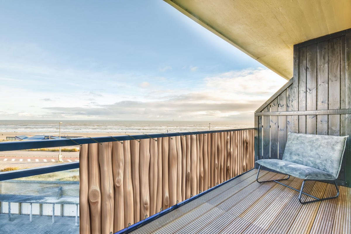 BALKON-SICHTSCHUTZ Holz - Stiel - Hellbraun - Ahornfarben, Kunststoff (500/120cm) - MuchoWow