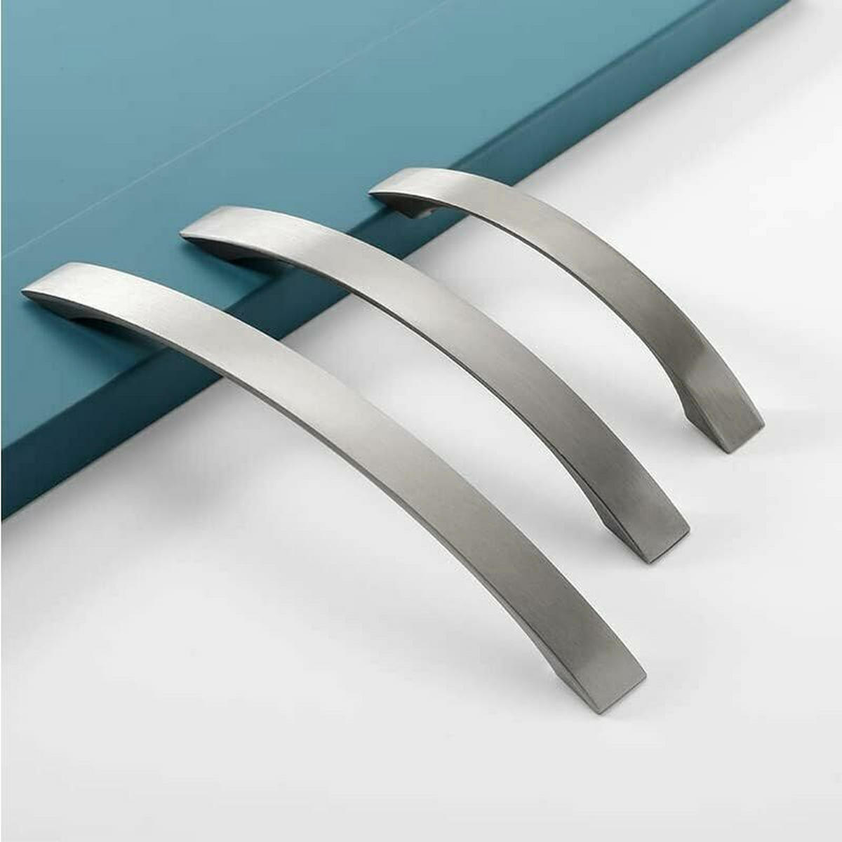 MÖBELGRIFF Chrom 12er-Set 96 mm Nickel Gebürstet - Schwarz, Metall (1.2/3/12.4cm)