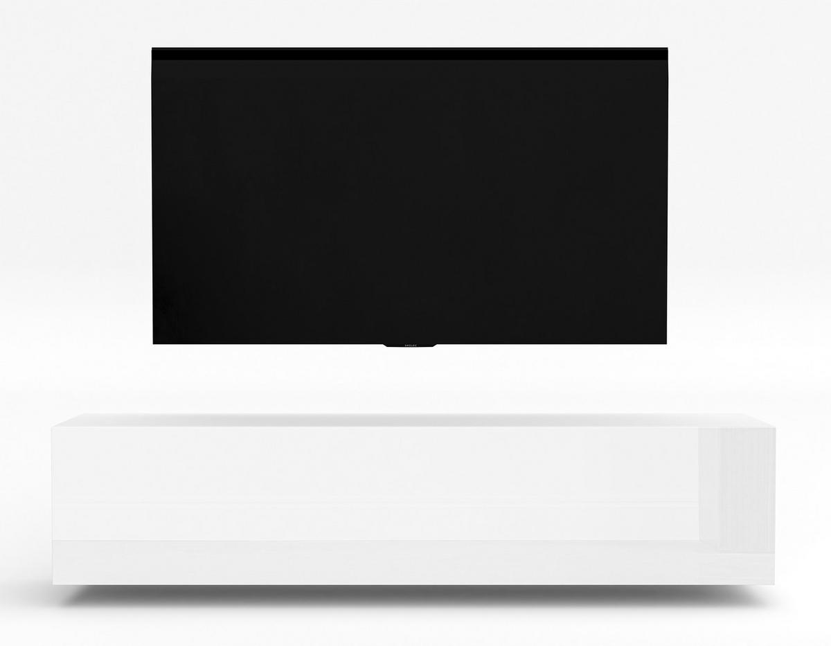 LOWBOARD ZIVOLLI 160 Weiß 160/34/40 cm – TV-Schrank für Wandmontage - Weiß, Holzwerkstoff/Kunststoff (160/34/40cm) - AX Living