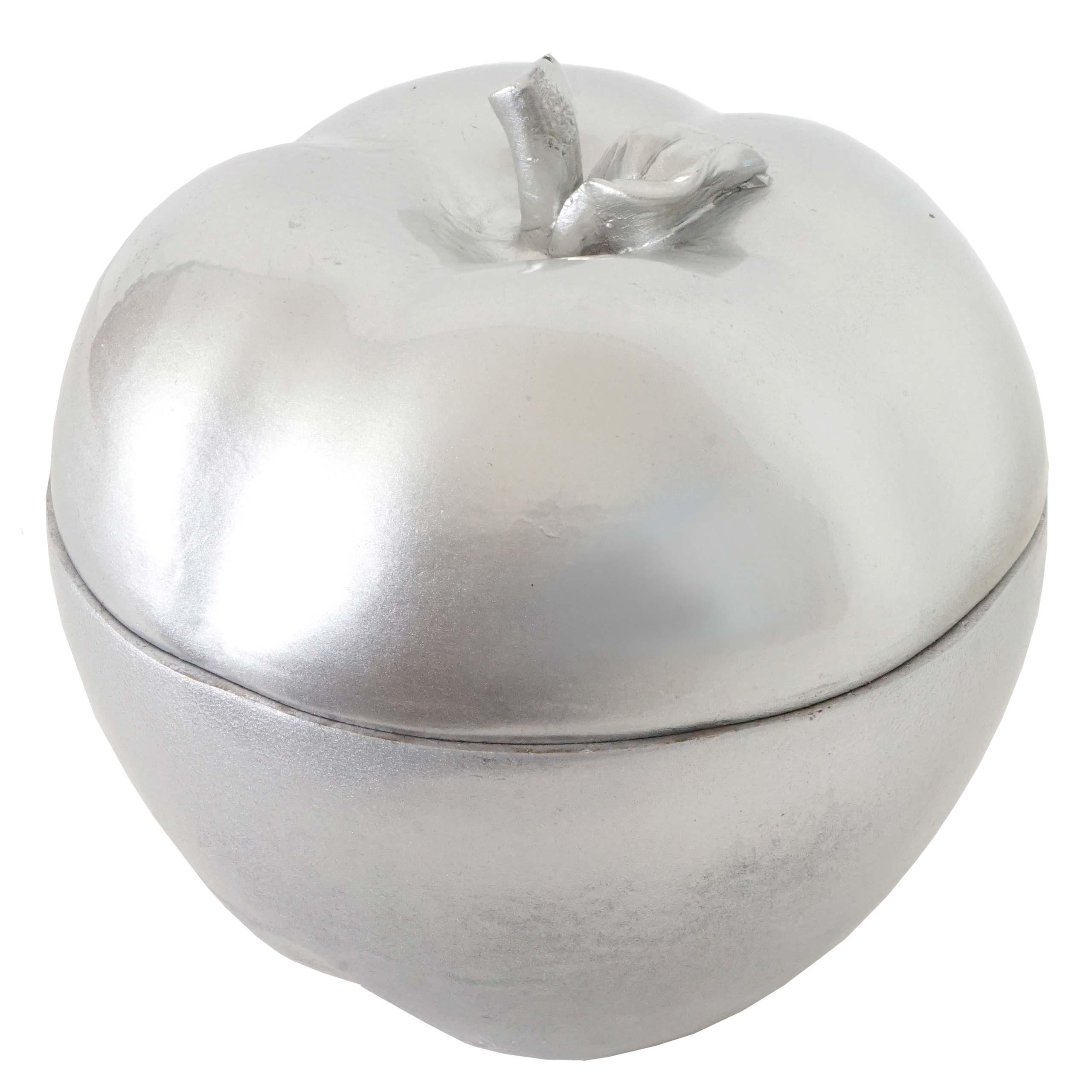 SCHMUCKDOSE APFEL Silber - Silberfarben, Stein (19/21/19cm) - MCW