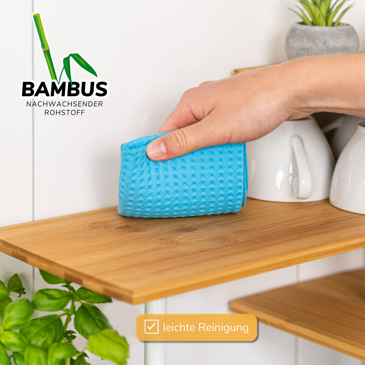 BAMBUS-ECKREGAL, weiß - Weiß, Holz (45/40/45cm) - bremermann