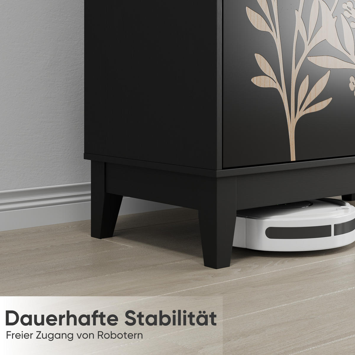 SIDEBOARD mit 2 Türen und verstellbarem Einlegeboden Schwarz - Schwarz, Holzwerkstoff (80/76/38cm) - Meubliv