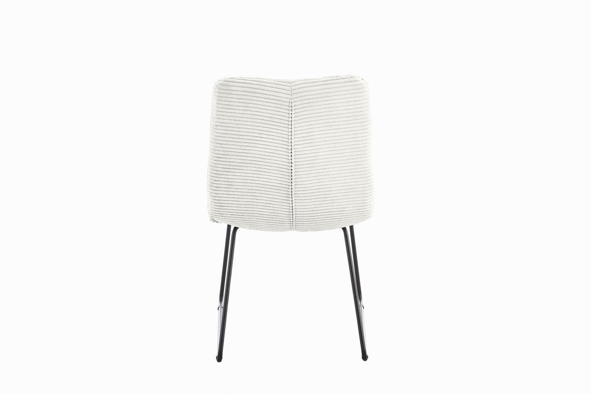 ESSZIMMERSTUHL NEW CHARME Weiß Cord - Weiß, Textil (52/87/66cm) - KAWOLA