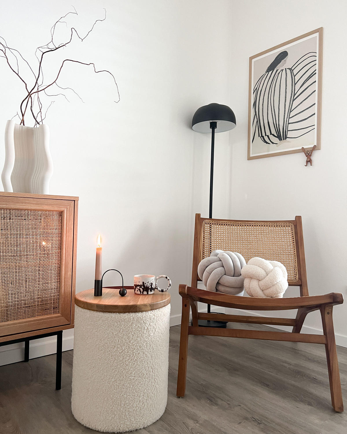 FASZÉK Rattanfonat Természetes Middletown - natúr, fa (60/72/83cm) - Beliani