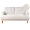 2-SITZER-SOFA Bouclé Weiß Tuve - Hellbraun/Weiß, Textil (149/85/90cm) - Beliani