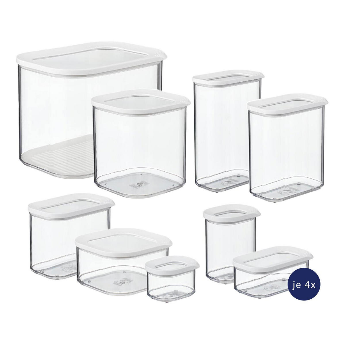 VORRATSDOSEN SPARSET Modula transparent 36er Set - Transparent, Kunststoff (1/1/1cm) - Mepal