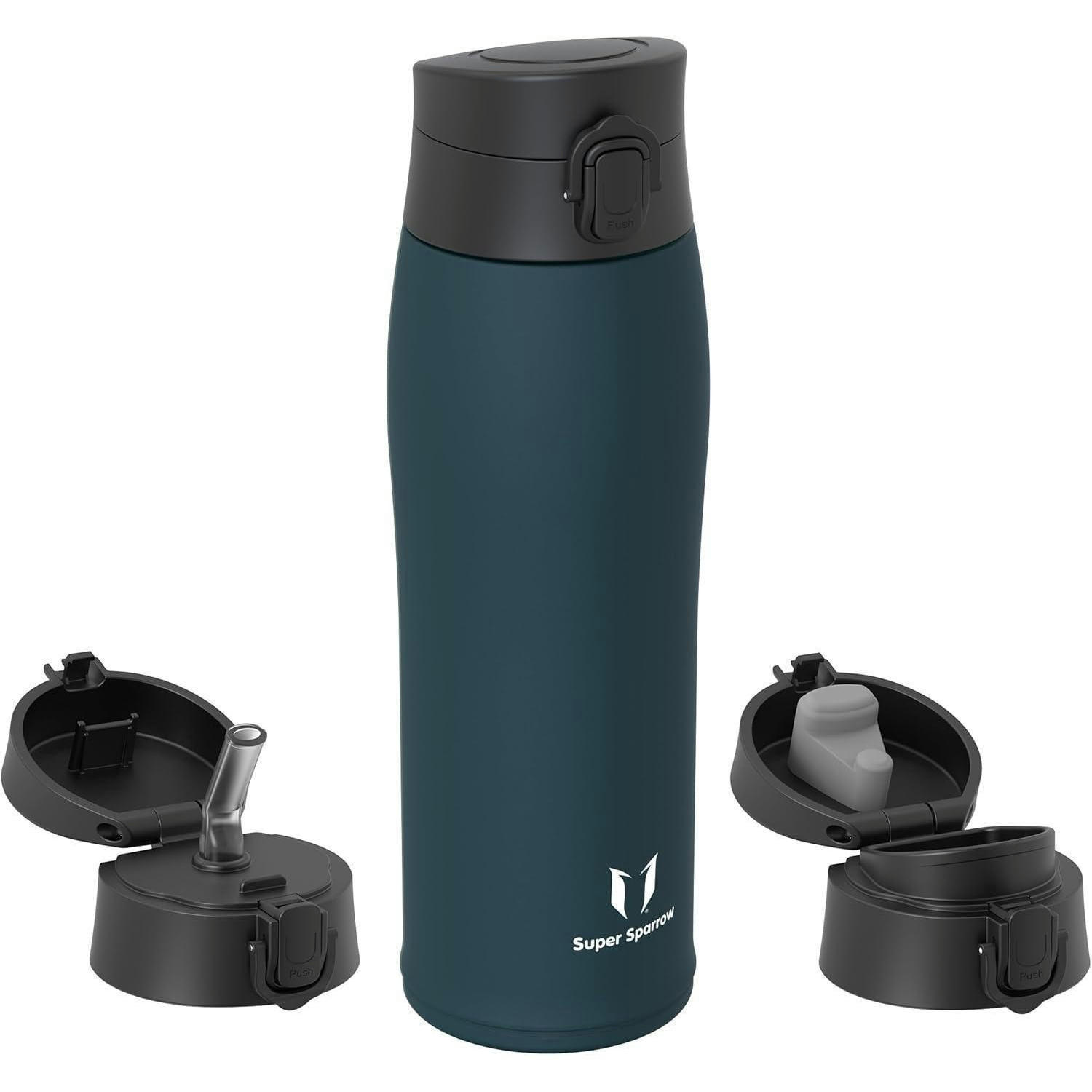 THERMOSFLASCHE Edelstahl 750 ml Jade - Petrol, Metall (7.9/7.9cm)