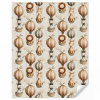 KINDERTAPETE - Safari - Heißluftballons - Taupe - 180x200 cm - Beige, Papier (180/200cm) - OnlyWow