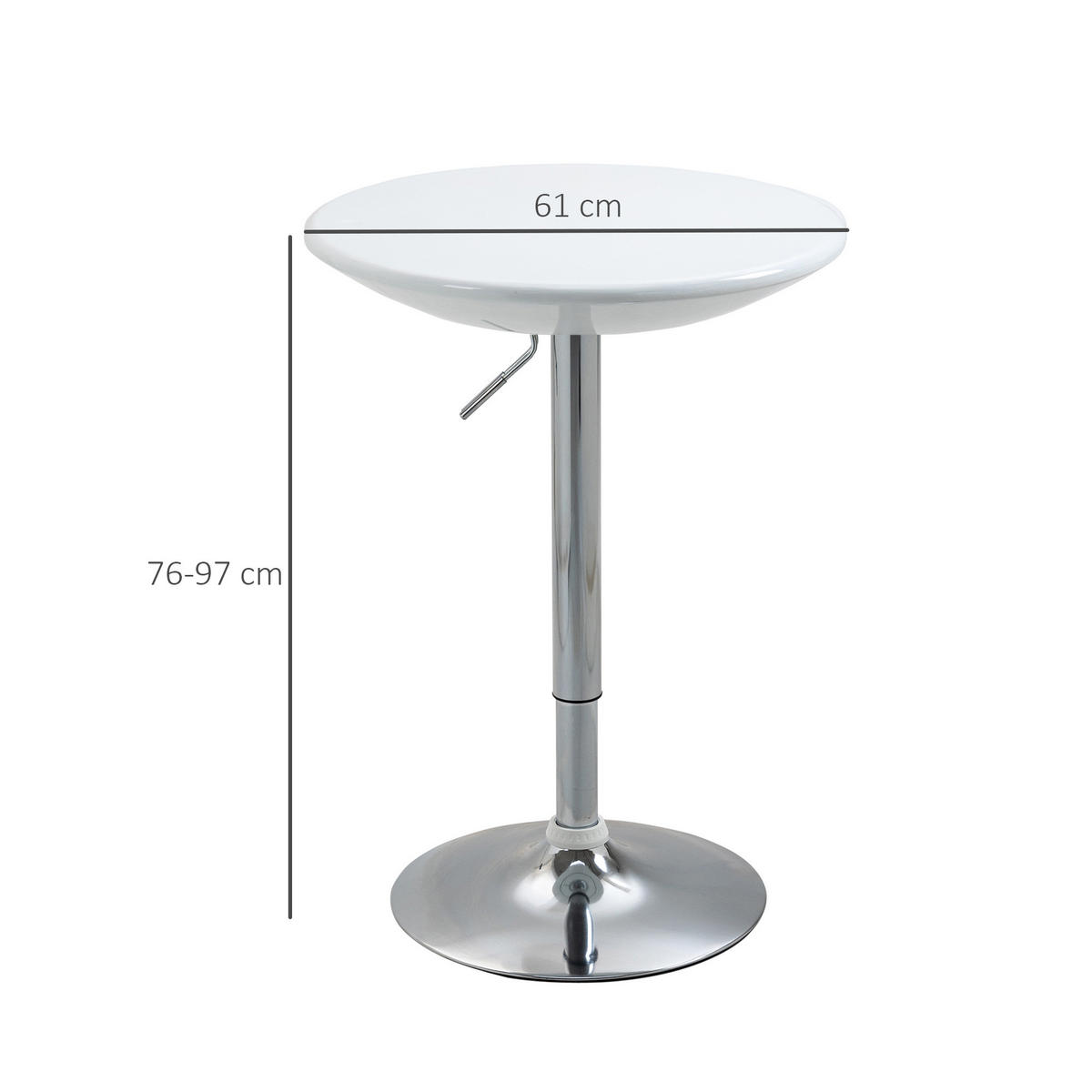 BARTISCH, Metall, ABS-Lackierung, Weiß - Weiß, Metall (61/97/61cm) - HOMCOM