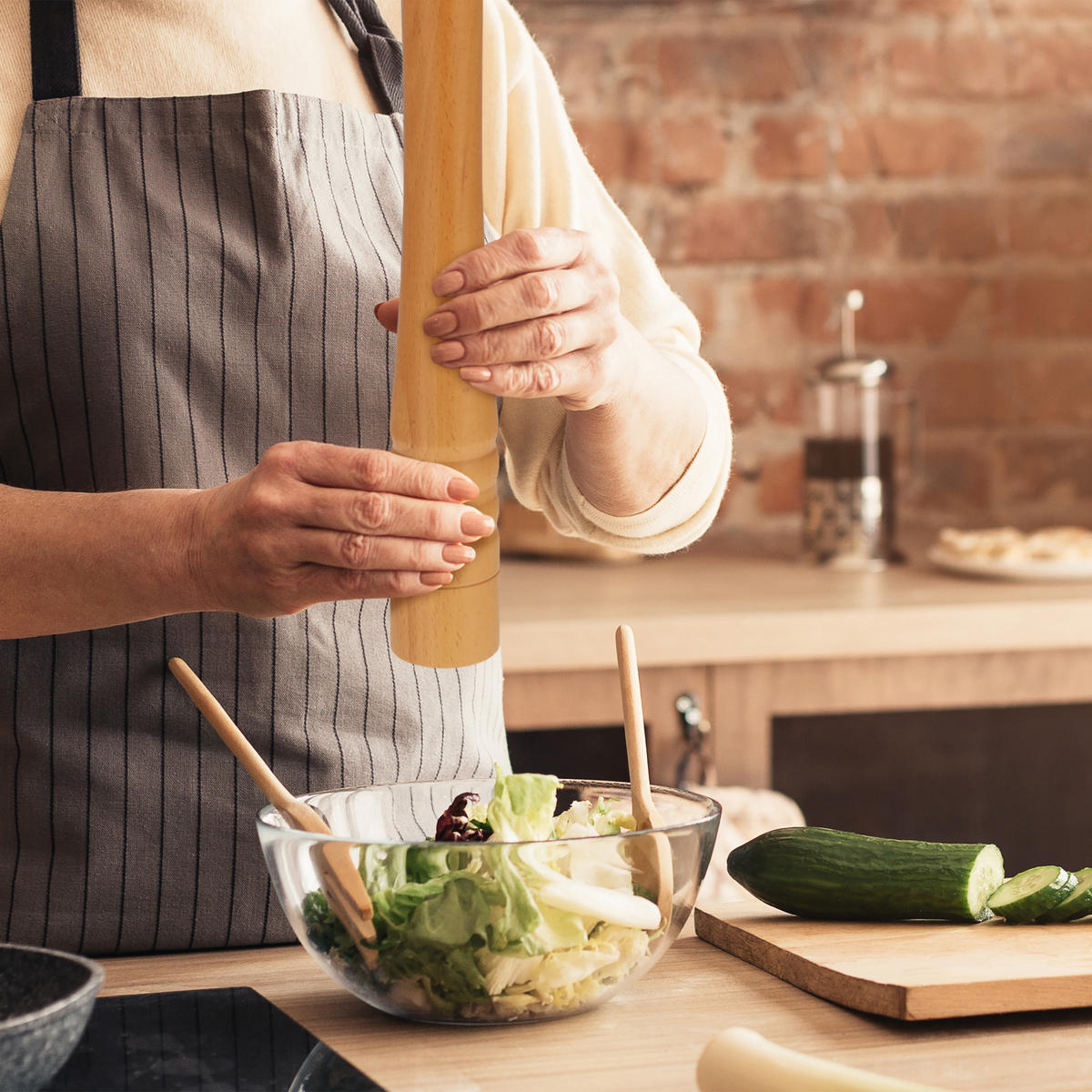GEWÜRZMÜHLE - Weiß, Holz/Keramik (6/51.5/6cm) - Relaxdays