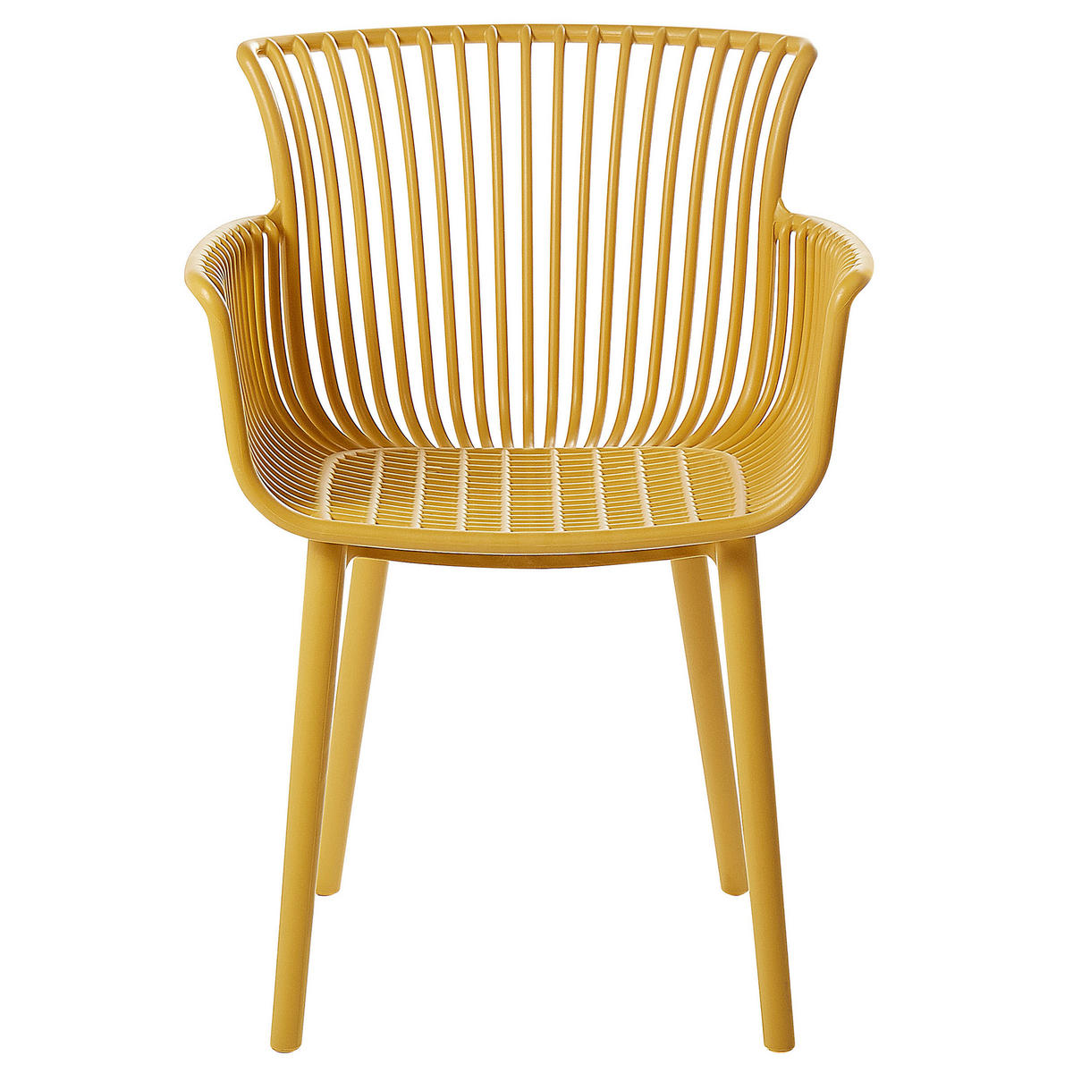 GARTENSTUHL 4er-Set Kunststoff gelb Pesaro - Gelb, Kunststoff (58/84/45cm) - Beliani