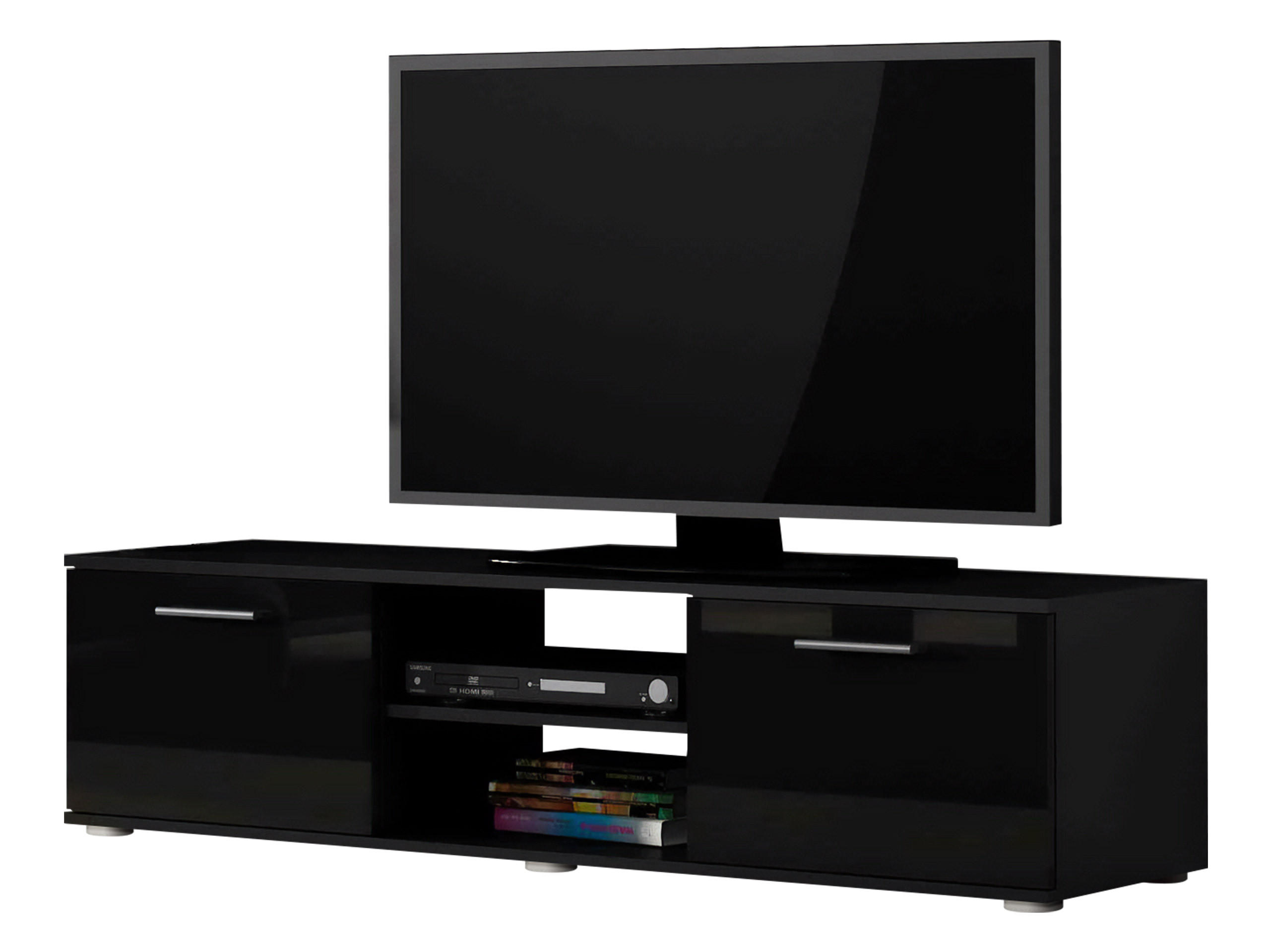 Mirjan24 Tv-Lowboard Schwarz 140x37x43 cm