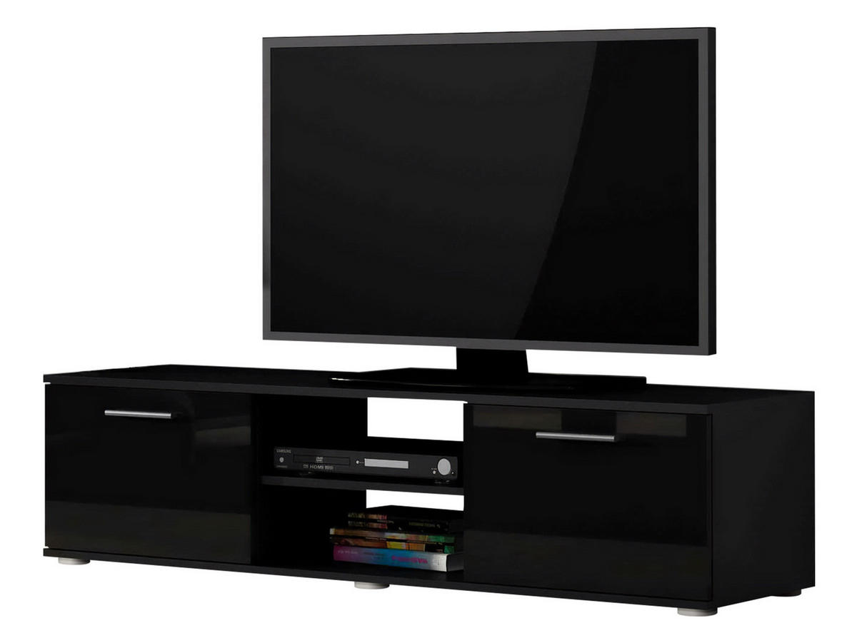 TV-LOWBOARD 140 Soho S04 - Silberfarben/Schwarz, Holzwerkstoff/Kunststoff (140/37/43cm) - MIRJAN24