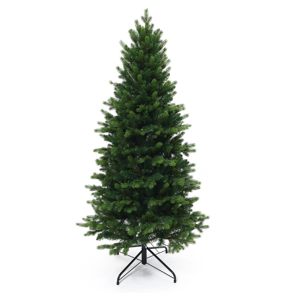 KÜNSTLICHER Weihnachtsbaum 155 cm mit 220 LEDs, Fichten-Optik,1257 PE/PVC-Spitzen - Grün, Kunststoff (81/155cm) - Hometopia
