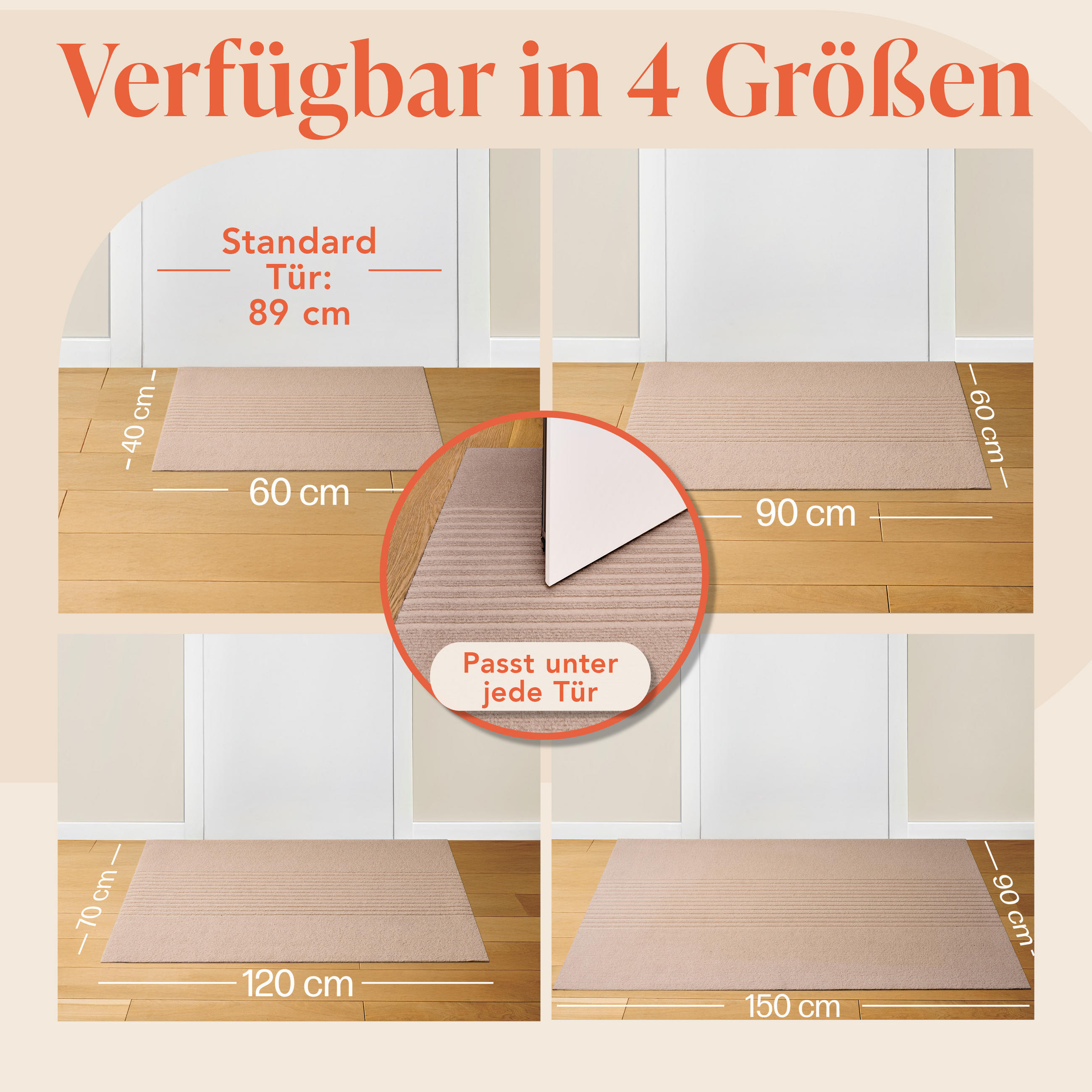 Blumtal Fussmatte Beige 40x60 cm