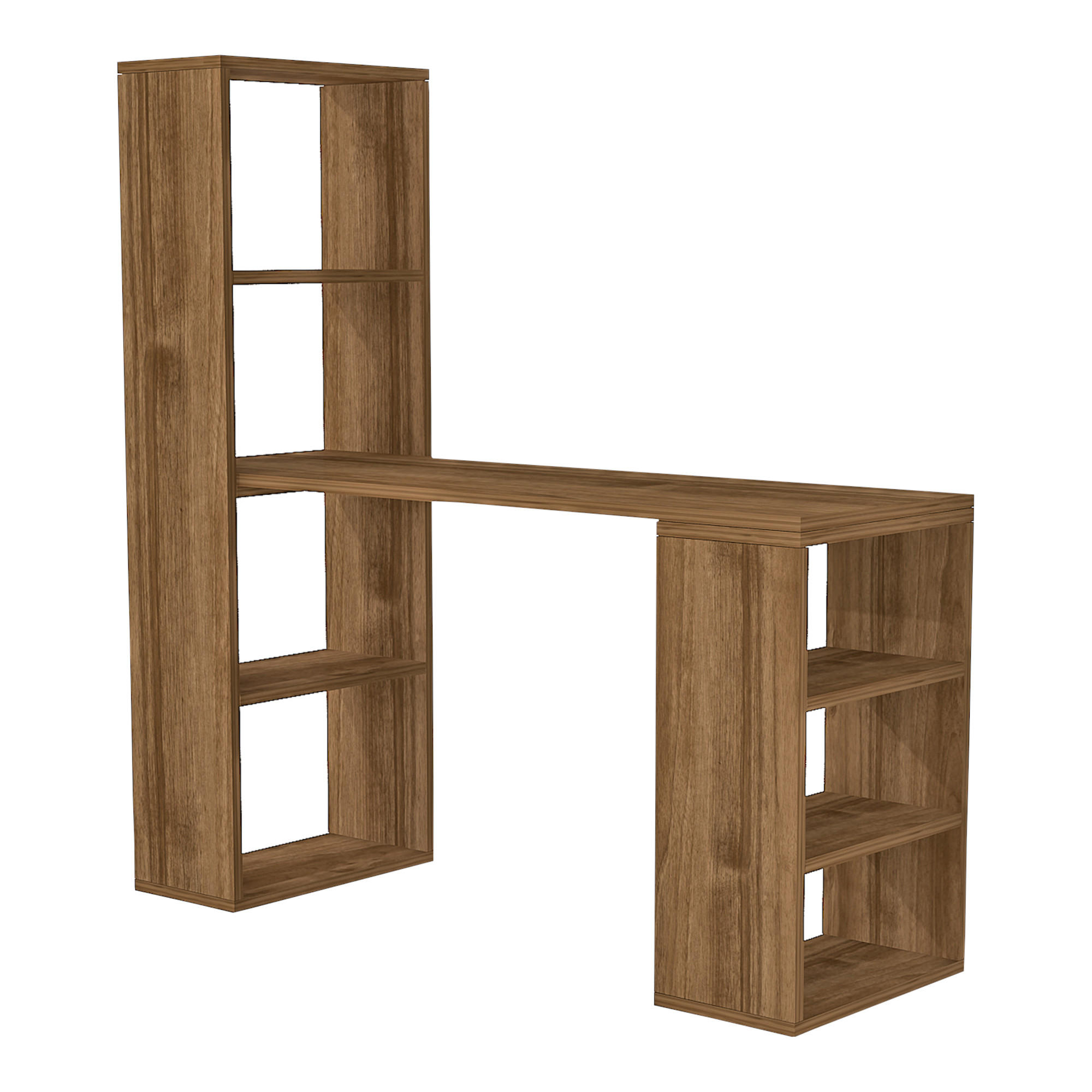 SCHREIBTISCH Meråker - Nussbaumfarben, Holzwerkstoff (120/40/123.5cm) - [en.casa]