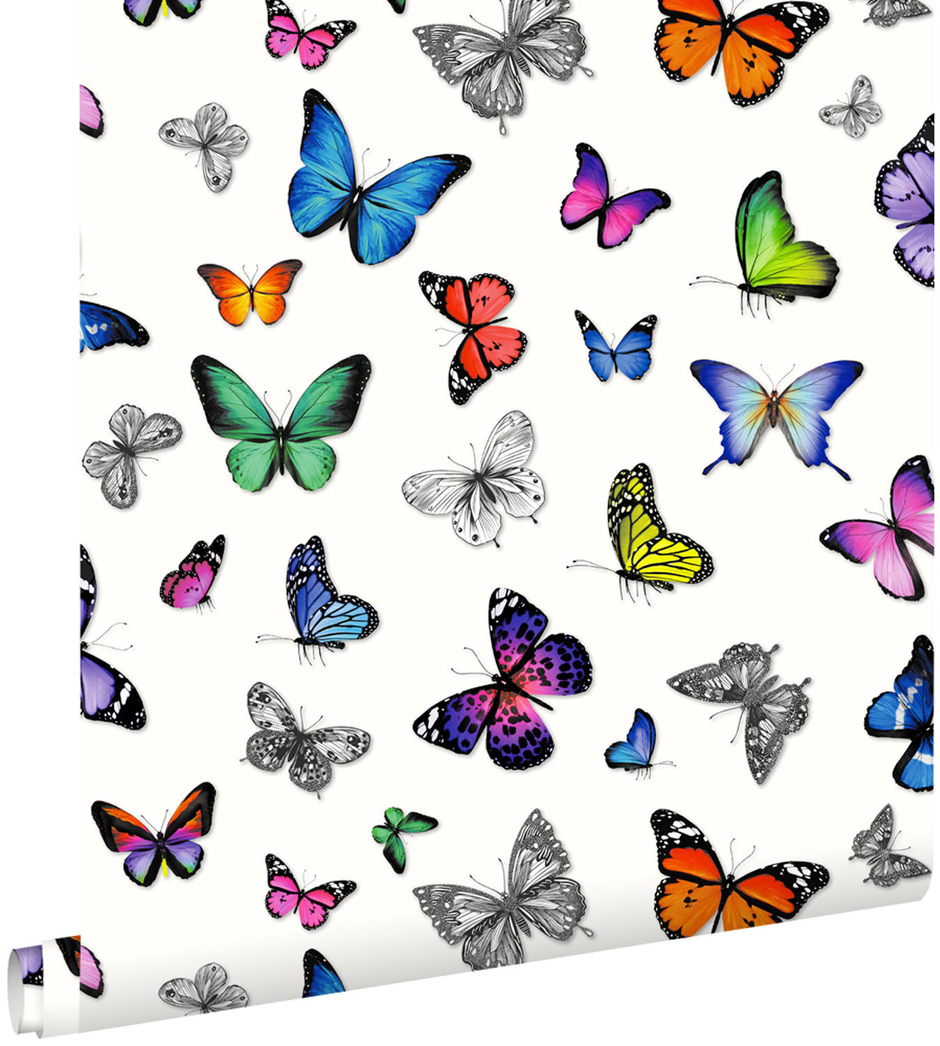 TAPETE Schmetterlinge 53 cm x 10.05 m - Orange, Papier (53/0.1cm) - ESTAhome