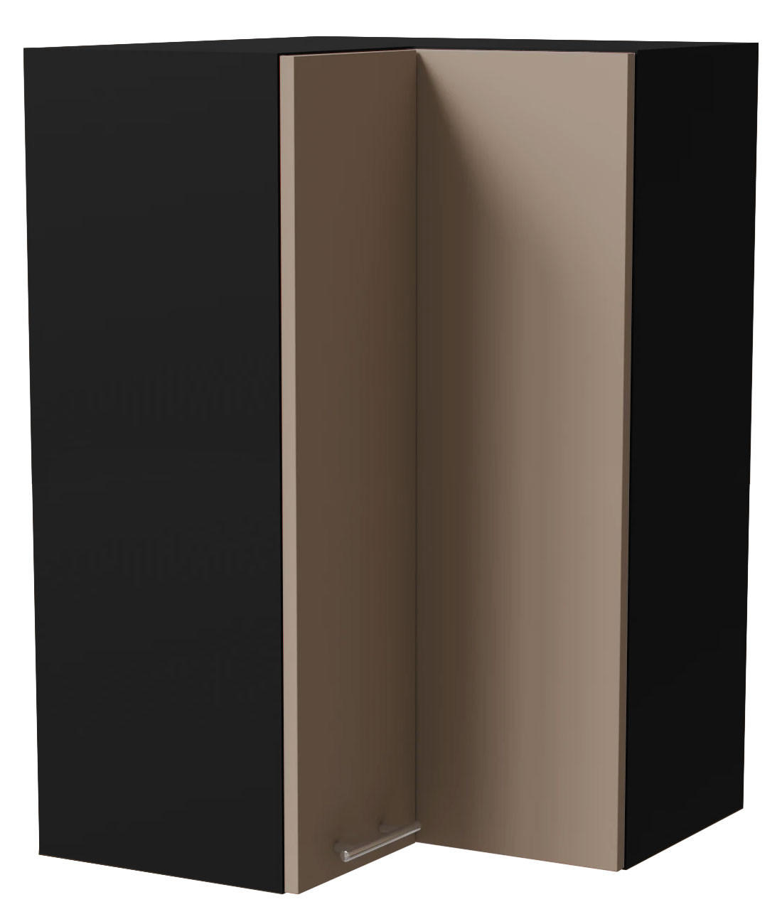 ECKHÄNGESCHRANK Brerra W14/60 Schwarz / RAL 1019 graubeige Matt 60 / 60 / 96cm - Graubraun/Schwarz, Holz/Holzwerkstoff (60/96/60cm) - Feldmann-Wohnen