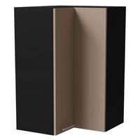 ECKHÄNGESCHRANK Brerra W14/60 Schwarz / RAL 1019 graubeige Matt 60 / 60 / 96cm - Graubraun/Schwarz, Holz/Holzwerkstoff (60/96/60cm) - Feldmann-Wohnen