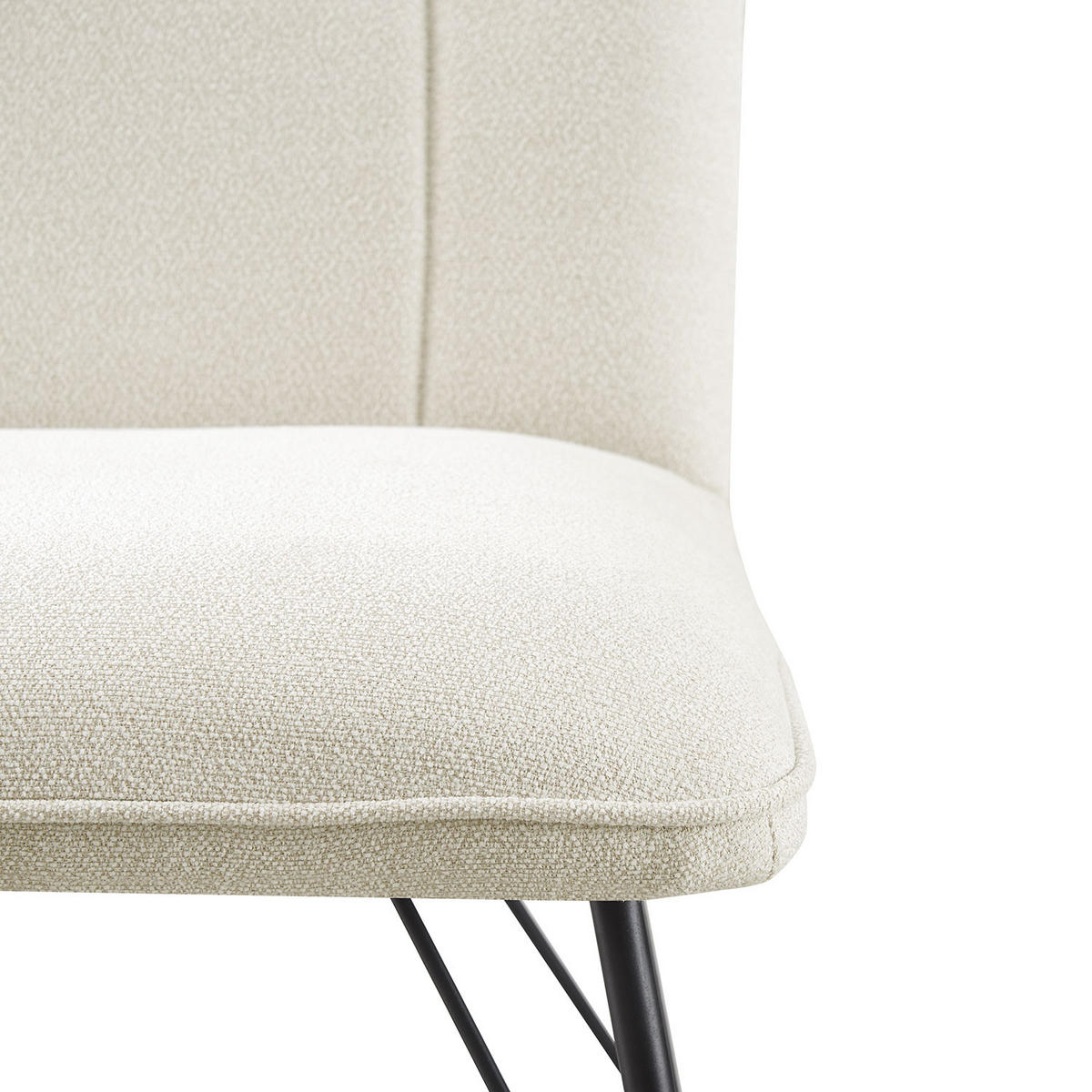 STUHL NELE Creme 2 Stück - Creme, Textil/Metall (46/85/60cm) - B&D Home