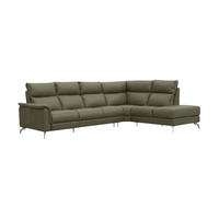 ECKSOFA Borea Echtleder Olivgrün - Olivgrün, Leder/Metall (310/220cm)