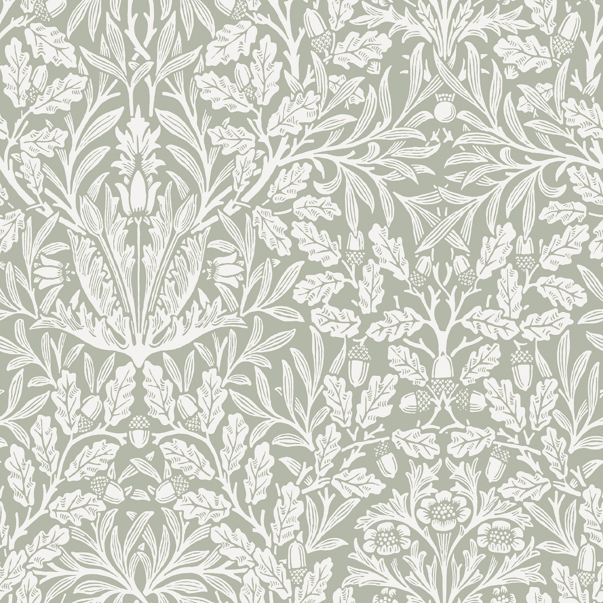 William Morris at Home Vliestapete Hellgrün 52x1000 cm
