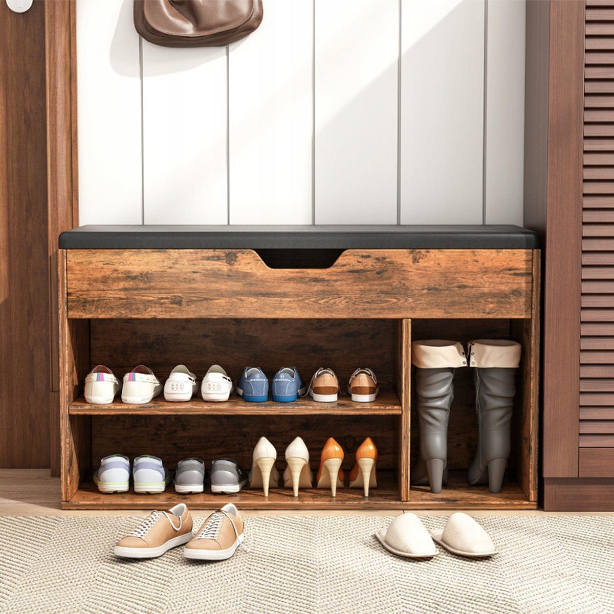SCHUHSCHRANK, 80/30/44 cm - Braun, Holzwerkstoff (80/44/30cm)
