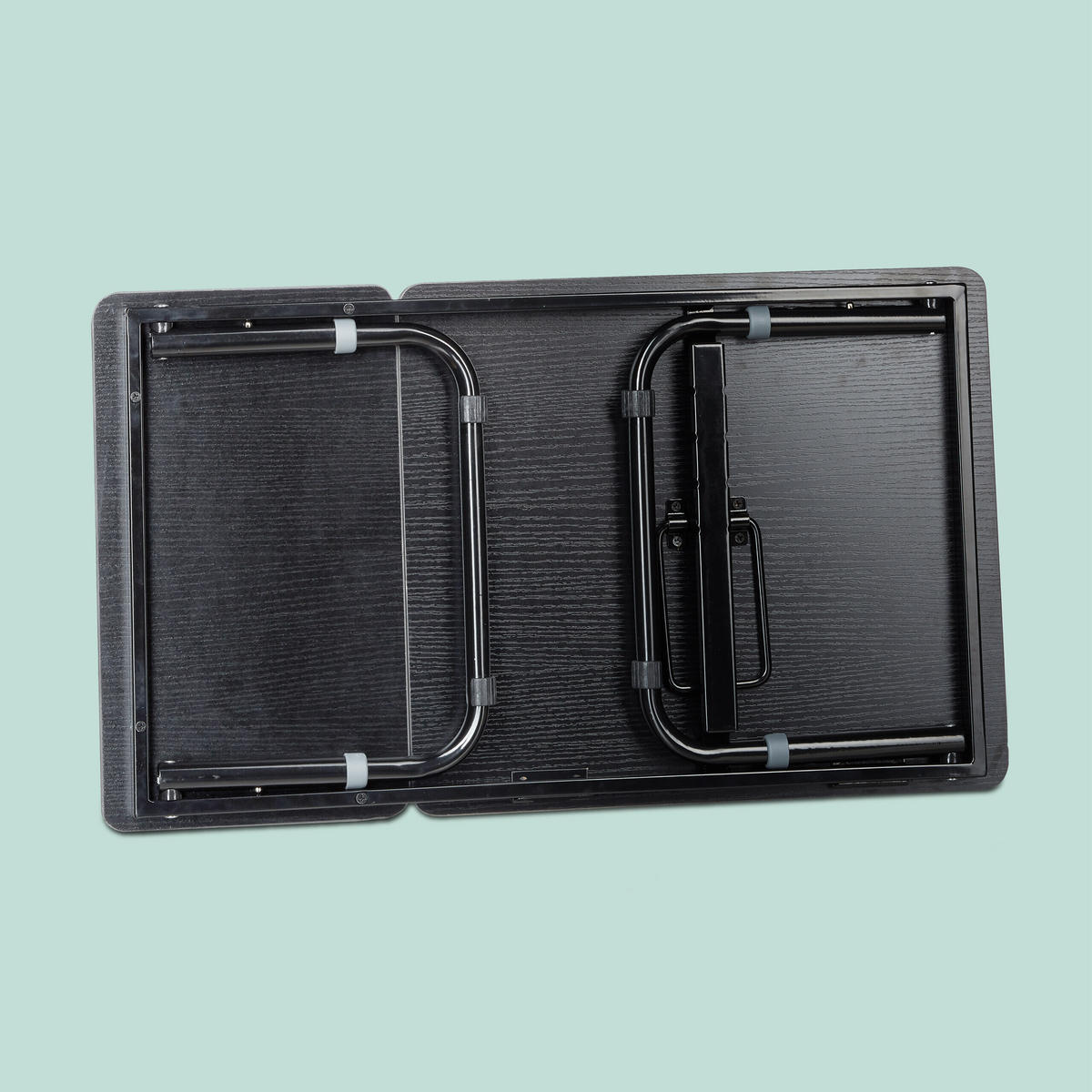 LAPTOPTISCH Schwarz höhenverstellbar klappbar 75x35 cm - Schwarz, Holzwerkstoff/Kunststoff (35/75/40cm) - Relaxdays