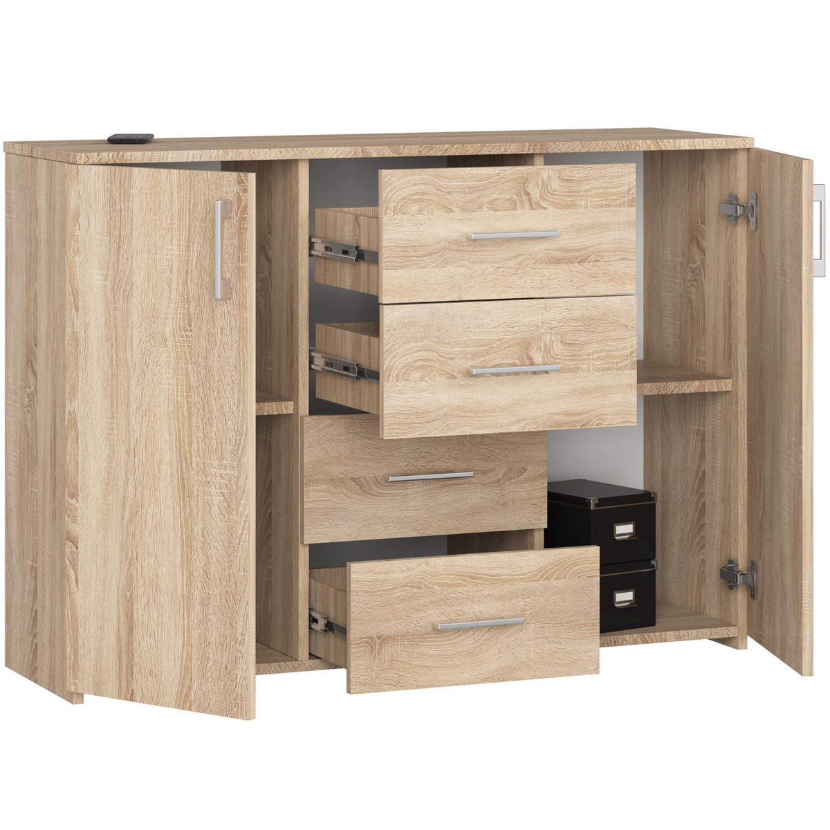 KOMMODE Eiche Sonoma 80/110/35 - Sonoma Eiche, Holzwerkstoff (110/80/35cm) - RAUMHIRSCH FURNITURE