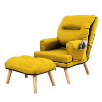 SESSEL Memo mit Fußhocker Rückenlehne 5-stufig einstellbar, gelb - Gelb, Kunststoff (107/95/66cm) - Margaret Hadas24