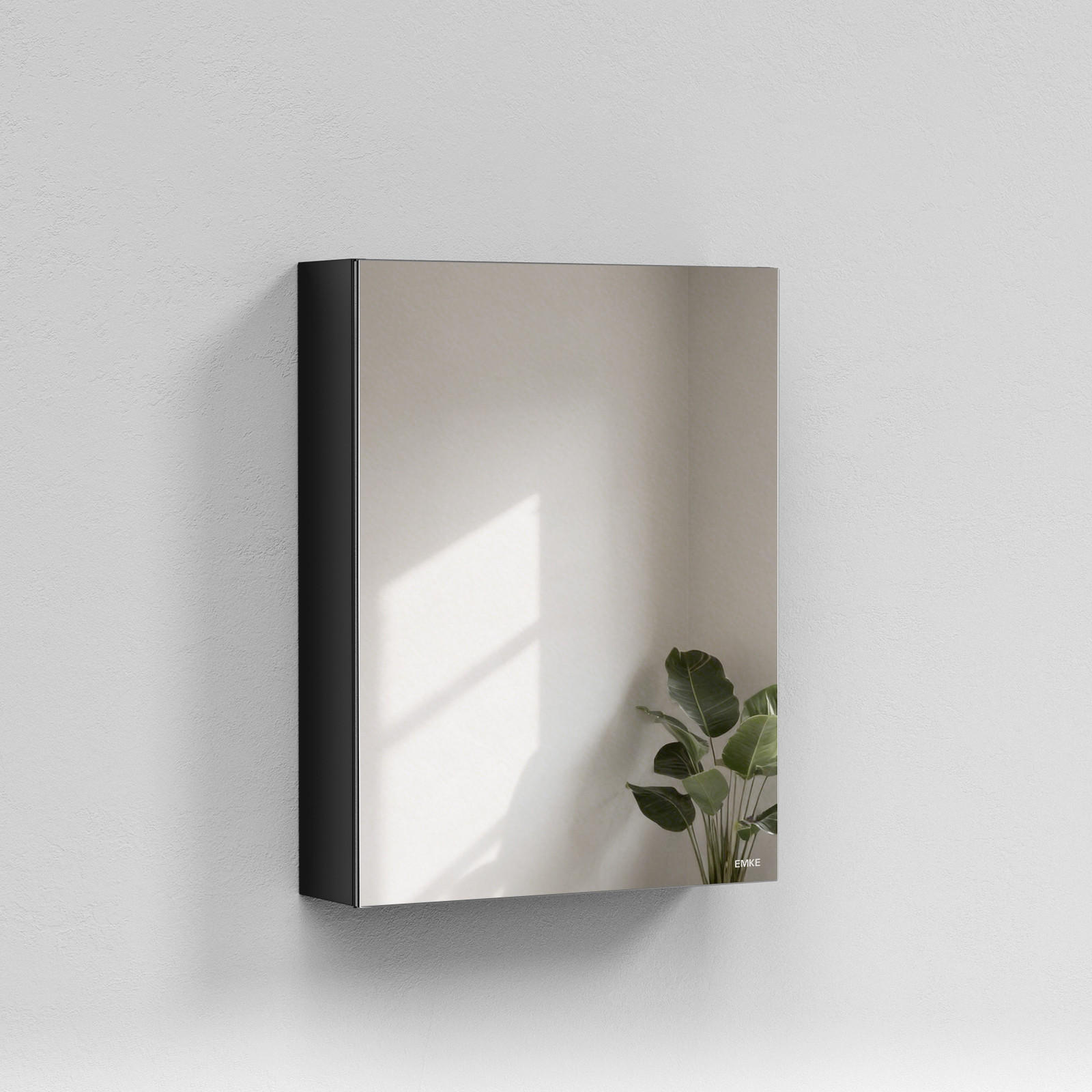 SPIEGELSCHRANK Schwarz 65/50/14,5 cm - Schwarz, Metall (50/65/14.5cm) - EMKE