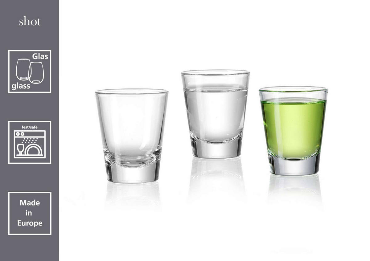 SCHNAPSGLÄSER Shot transparent 45 ml 6er Set - Transparent, Glas (0.045L) - Ritzenhoff Breker