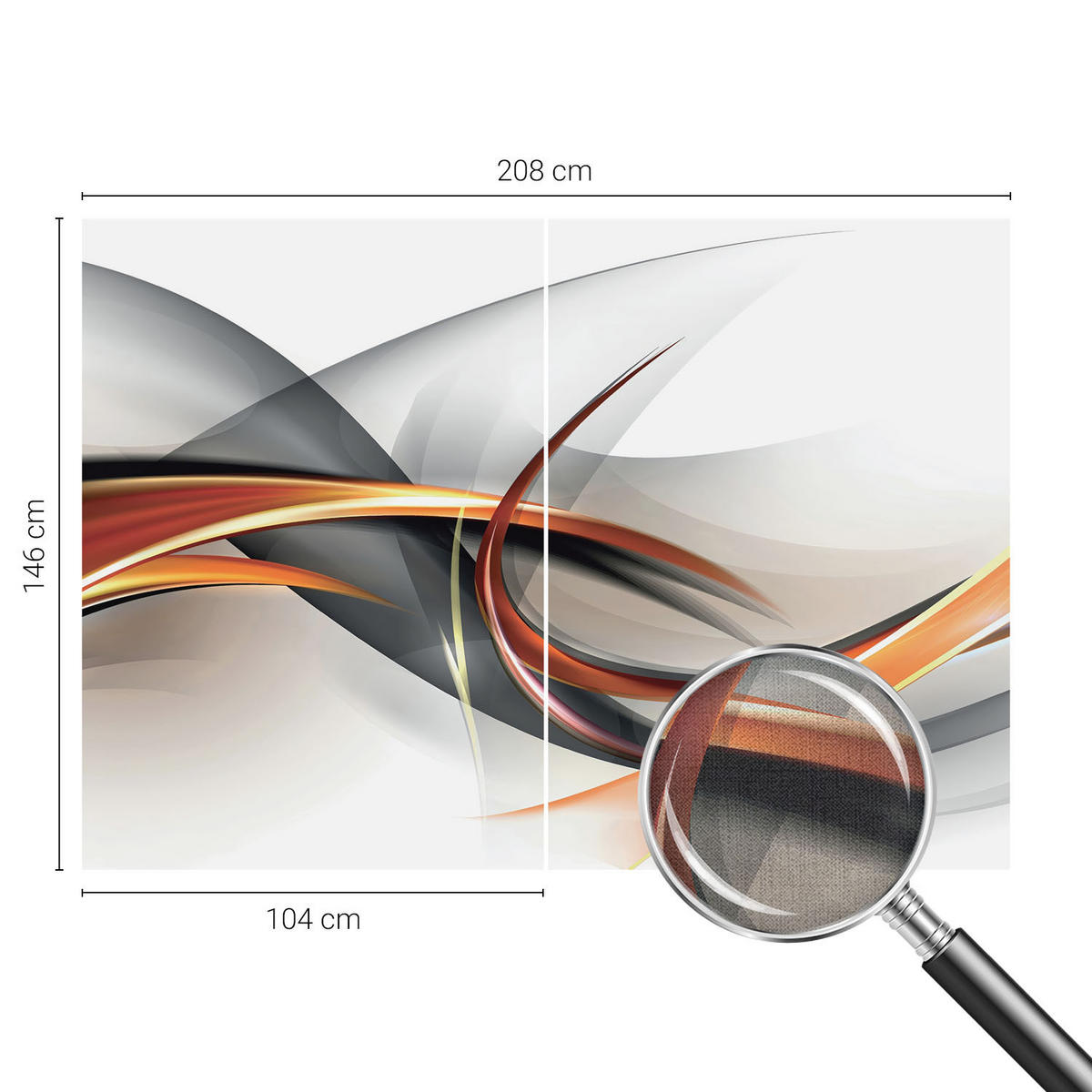 FOTOTAPETE 208x146 cm - Abstrakte Dynamik - Beige, Textil (208/146cm) - Wallfluent