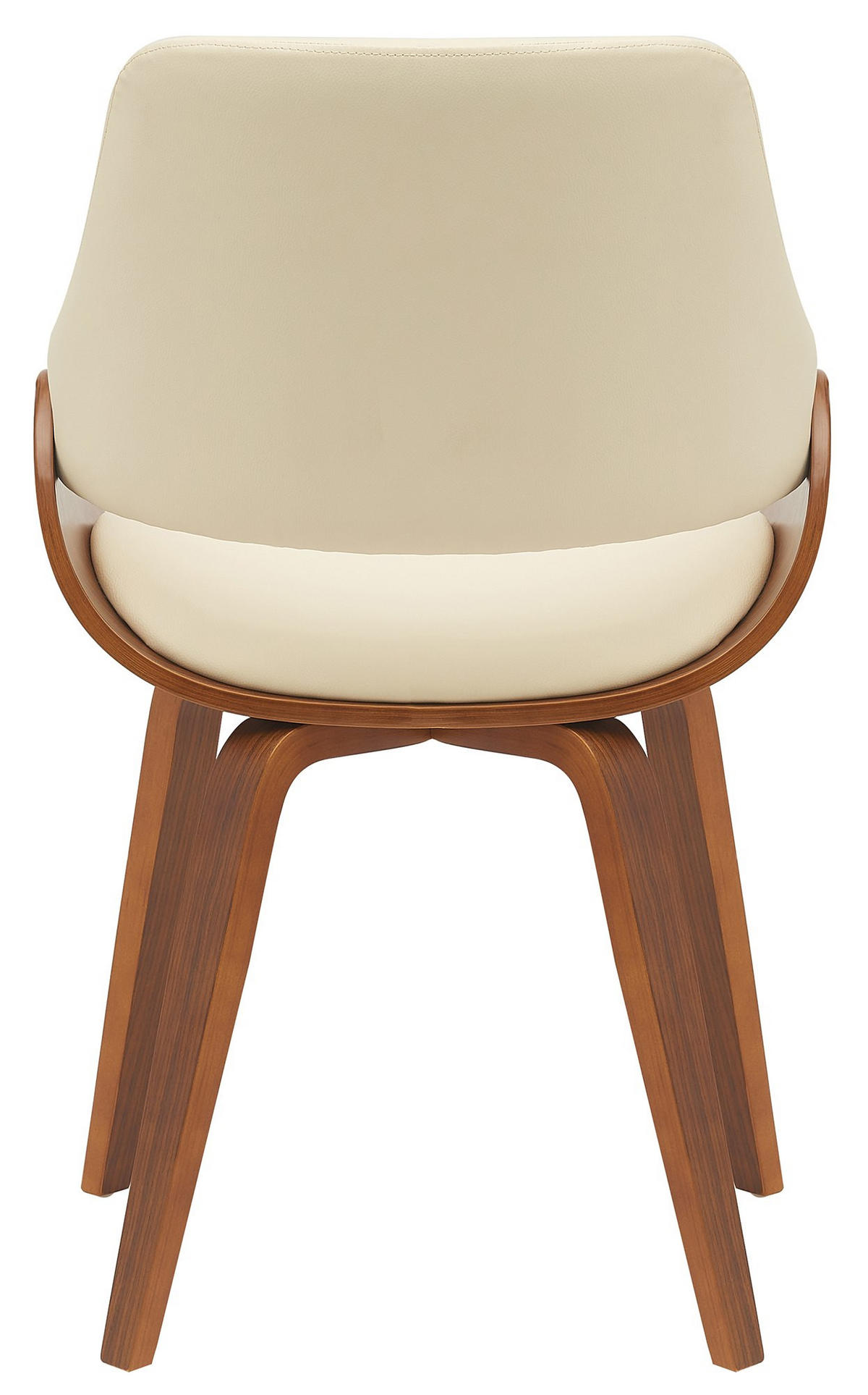ESSZIMMERSTUHL Lederlook walnuss/creme - Walnussfarben/Creme, Holz/Textil (52/86/54cm) - CLP