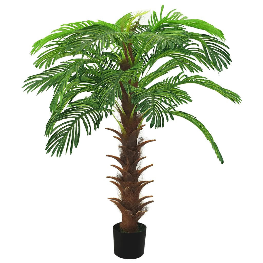 KÜNSTLICHE Palme Cycas Mit Topf 140 Cm Grün - Schwarz/Braun, Holz/Kunststoff (140cm) - vidaXL