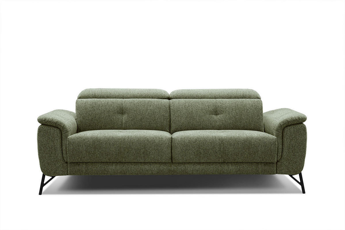 SOFA AVENA 3-Sitzer, olivgrün - Olivgrün, Holzwerkstoff/Textil (204/80/108cm) - Courtois Laville